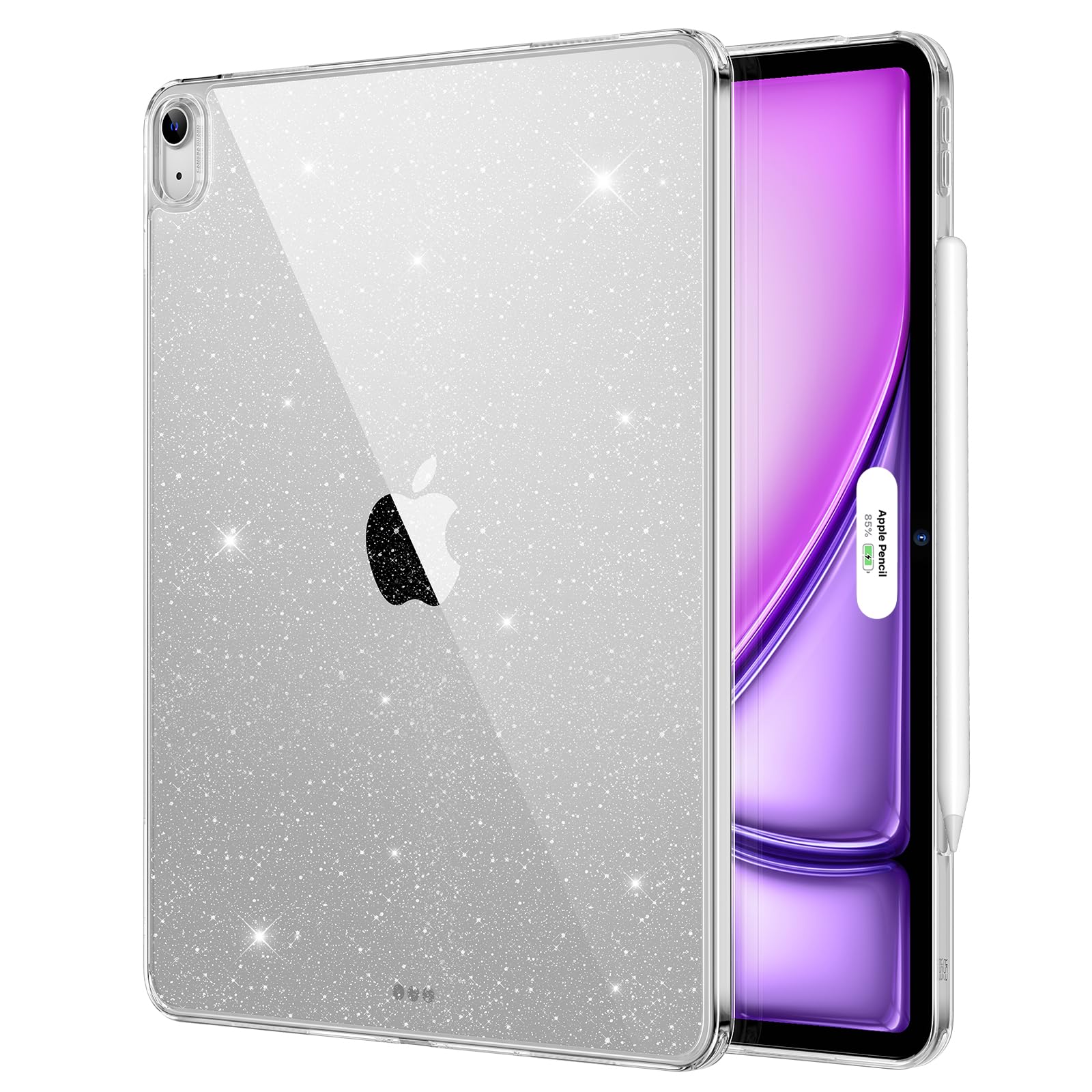 Photo 1 of ESR for iPad Air 13 Inch Case M3/M2 (2025/2024), Thin and Lightweight, Shock and Drop Protection, Yellowing Resistant, Hard Back, Supports Pencil Pro and Pencil(USB-C), Classic Series, Clear Shimmer