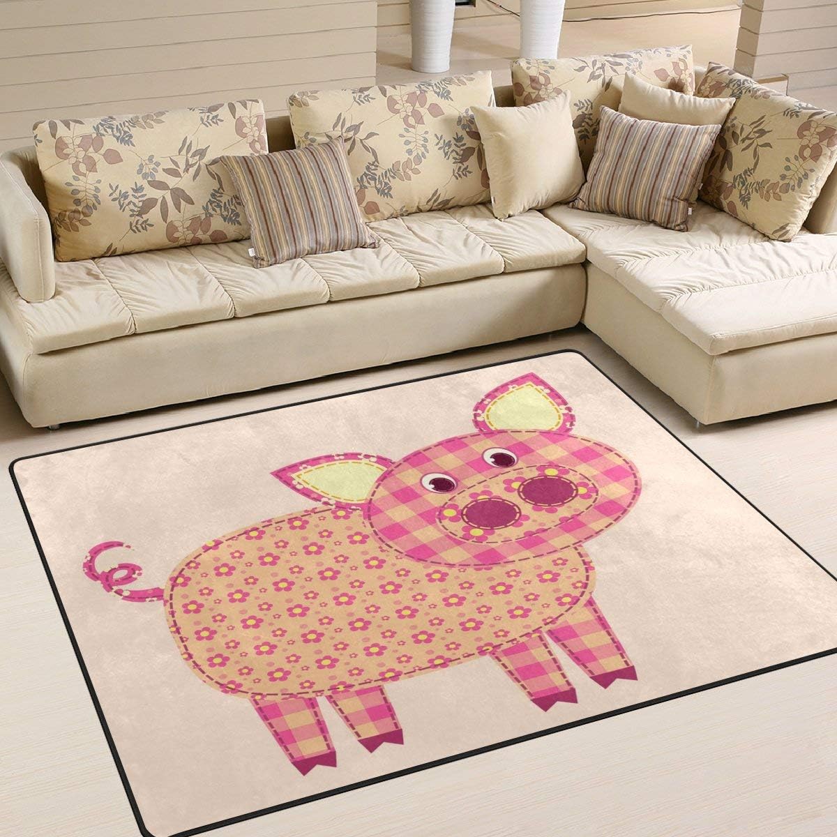 Area rug 80x58 Inch Cartoon Pig Piggy for Living Room Bedroom Amazon
