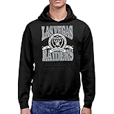 Hybrid Sports NFL - Las Vegas Raiders - Stacked Banner Circle - Men's and Women's Pullover Hooded Fleece Sweatshirt - Size Medium - BLACK