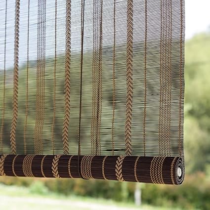 Estor Enrollable de bambú para Ventana y Puerta, persianas enrollables