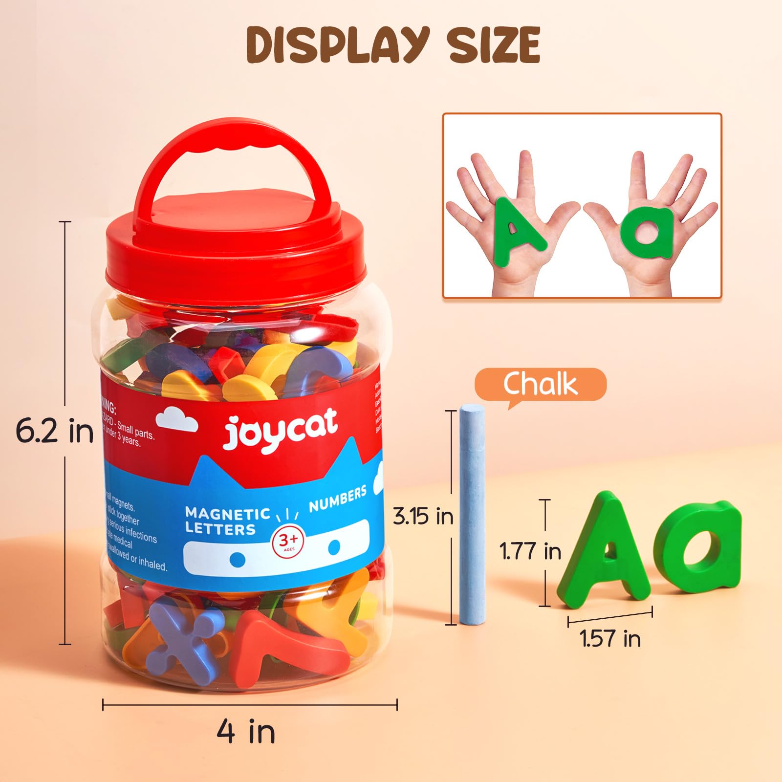 JoyCat 78 Pieces Magnetic Letters Numbers Alphabet Fridge Magnets ABC 123 Preschool Educational Learning Plastic Colorful Toy Set Uppercase Lowercase Math Symbols for Toddlers Kids