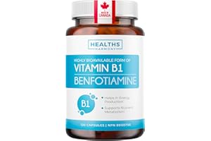 Vitamin B1 Benfotiamine 100mg - High Absorption Energy & Metabolism Support - Highly Bioavailable Thiamine B1 Supplement to S