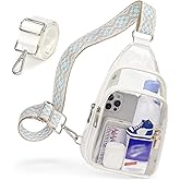 QOECI Clear Bags For Events With 2 Extra-Long Straps, 4 Pockets Clear Crossbody Bags For Women