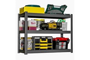 BESFUR 36" H Garage Shelving, 1500LBS 3-Tier Heavy Duty Storage Shelves and Metal Shelving Unit, Adjustable Metal Storage Shelves, for Warehouse Pantry Closet Garage,16"*36"*36"