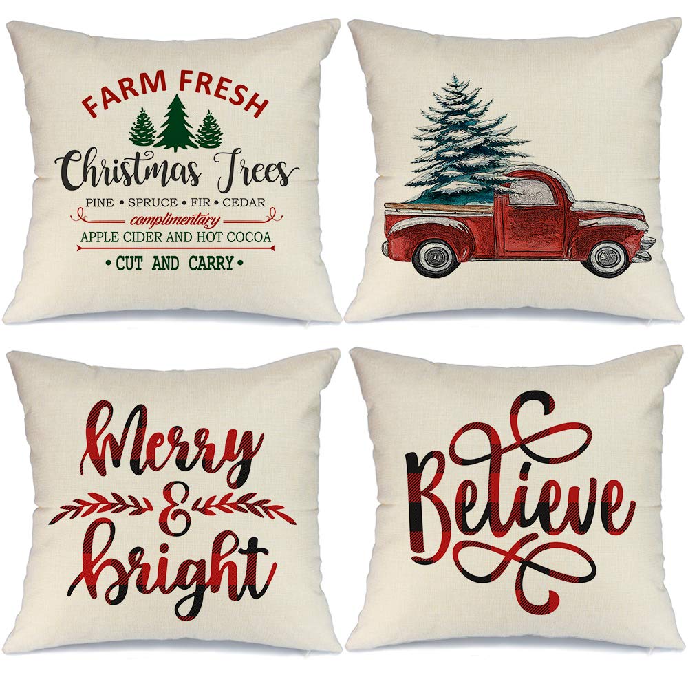 farmhouse christmas pillows