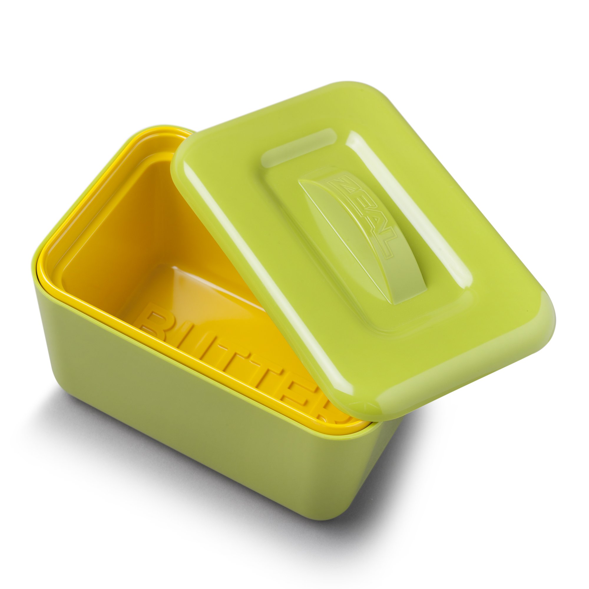 Zeal Insulated Butter Dish, Large 500 grams Capacity Double Walled Butter Tub/Container with Lid, Melamine - Lime Green