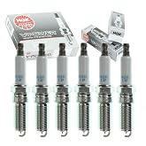 6 pc NGK V-Power Spark Plugs compatible with Jeep Wrangler 3.8L V6 2007-11 | Patented V-cut nickel electrode concentrates spark for better fuel economy. 30,000-60,000 mile copper-grade value.