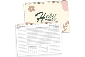 PIOOJK Habit Tracker Calendar - 12 Months Undated Daily Goal and Habit Tracker, Habits Tracker Journal Planner with Spiral Binding, Great Productivity Tool and Workout Calendar, 11.7"x8.5"