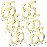 Threehoney Mirror Gold 65th Birthday Decorations for Men and Women Acrylic Anniversary Decorations Table Numbers Centerpieces for Birthday Party