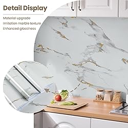practicalWs Glossy Marble Wallpaper Peel and Stick