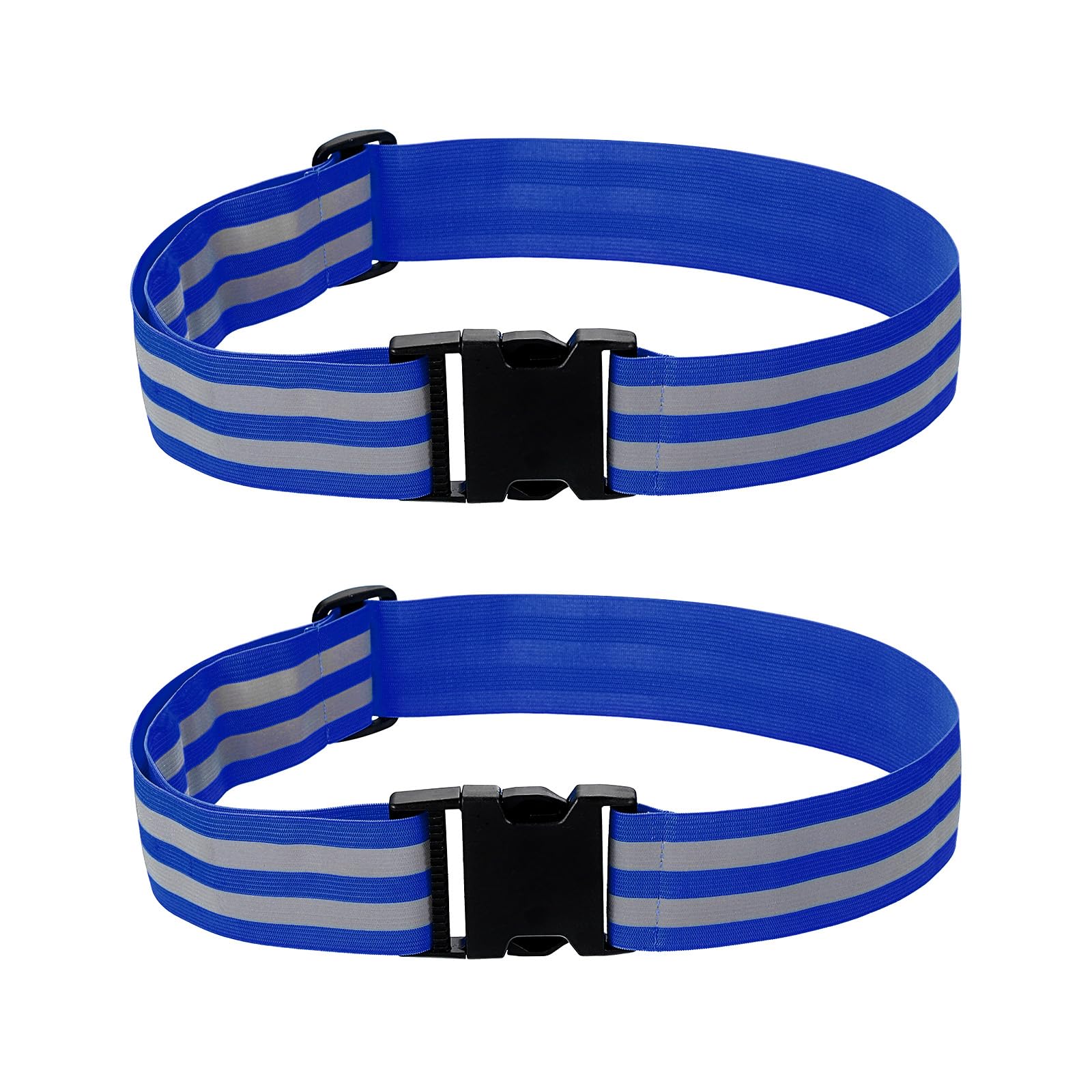 PATIKIL Adjustable Reflective Running Belt 1.9 Inch, 2 Pcs Glow Pt Belt Sash for Cycling Walking Motorcycle Gear, Blue