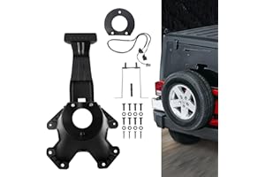 DKMGHT Spare Tire Holder Mounting Bracket Tire Carrier for Jeep Wrangler JK 07-18 with 3rd Third Brake Light Accessories 55397217AJ 68048581AA Aluminum Alloy Bracket (Smoke Lens)