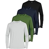 Real Essentials 4 Pack: Boys' Mesh Long Sleeve Athletic T-Shirt - Kids Teens Youth Active Tees Running Tops (Ages 4-18)