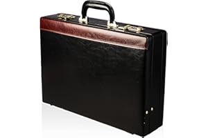 TASSIA Attache Briefcase Leather Look Pu Case Expanding Executive Business Bag