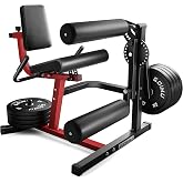 GOIMU Leg Extension and Curl Machine, 4 in 1 Lower Body Workout Machine, Adjustable Leg Curl Machine with Plate Loaded, Leg Extension Machine with Exercise Bench, Home Gym Weight Machine