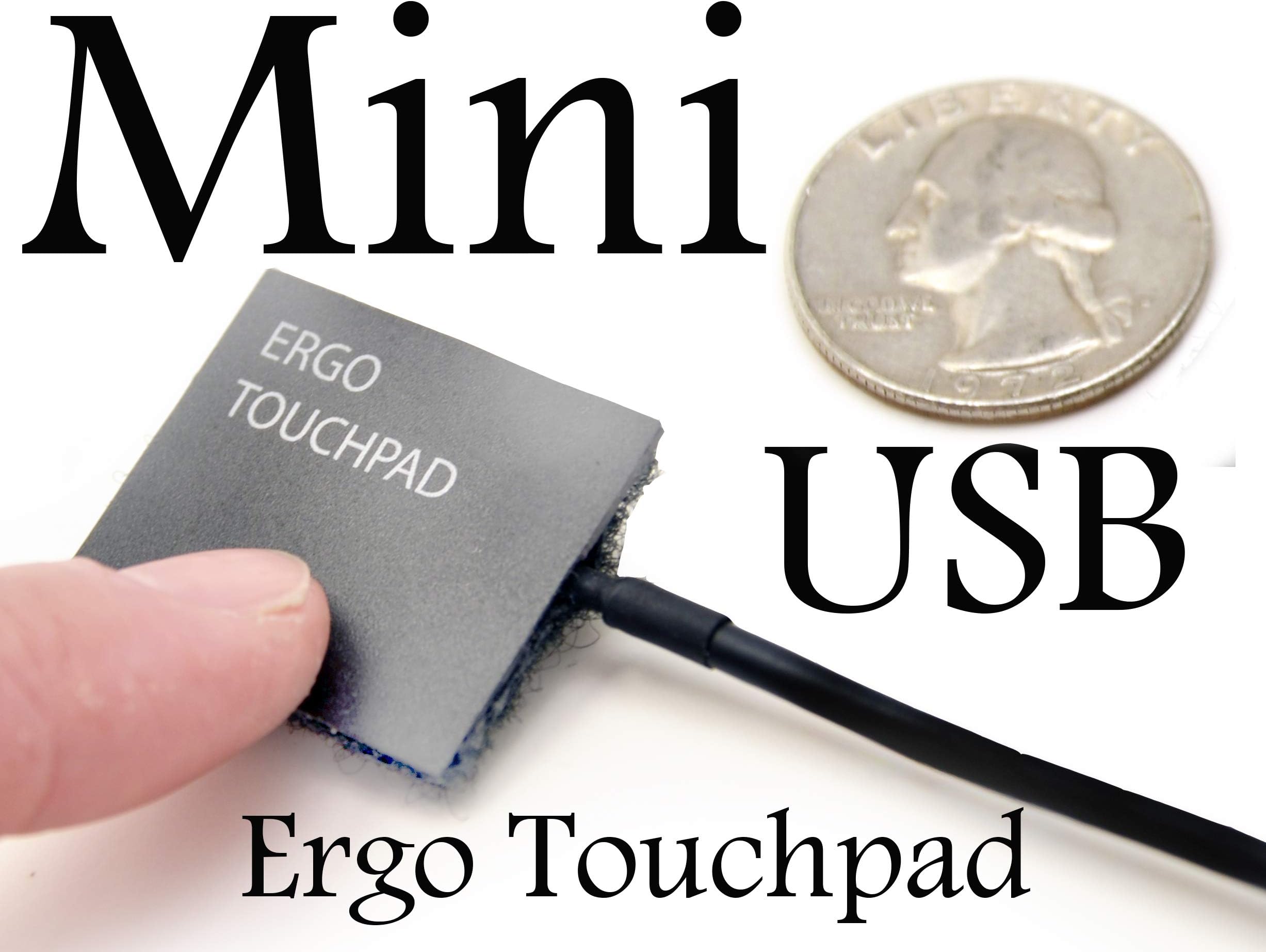 Worlds Smallest USB Computer Touchpad, Trackpad, Mouse, Wired, 1.1 x 1.3 inches Ergo Touchpad Mini USB ETP001MTPUSB