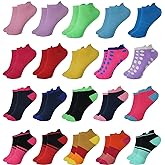 Chicpop 20 Pairs Ankle Socks for Women,No Show Cotton Womens Socks,Size 9-11