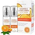 Skin 2.0 Vitamin C Serum with Collagen - Anti-Aging & Dark Spot Remover - Dermatologist Tested Korean Skincare for Brightening & Acne - Clean Beauty, Cruelty-Free, All Skin Types - 1.69oz (2-Pack)