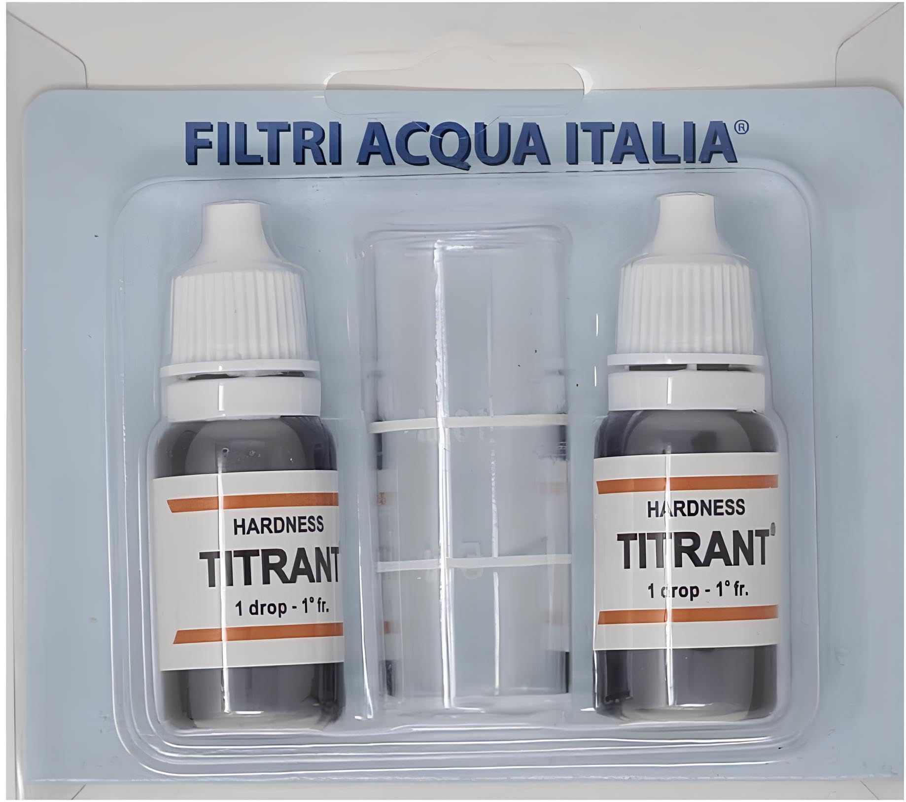 FILTRIACQUAITALIA 8054134630017 Titrant Water Hardness Analysis Kit (French Degrees) for Measuring Limestone, Set of 2, Plastic