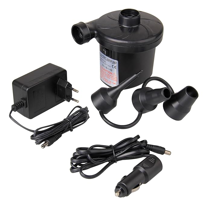Baytter 12 V 230 V Elektrische Luftpumpe Gebläsepumpe fürs Auf- & Abpumpen mit 3 Adaptern Camping Outdoor