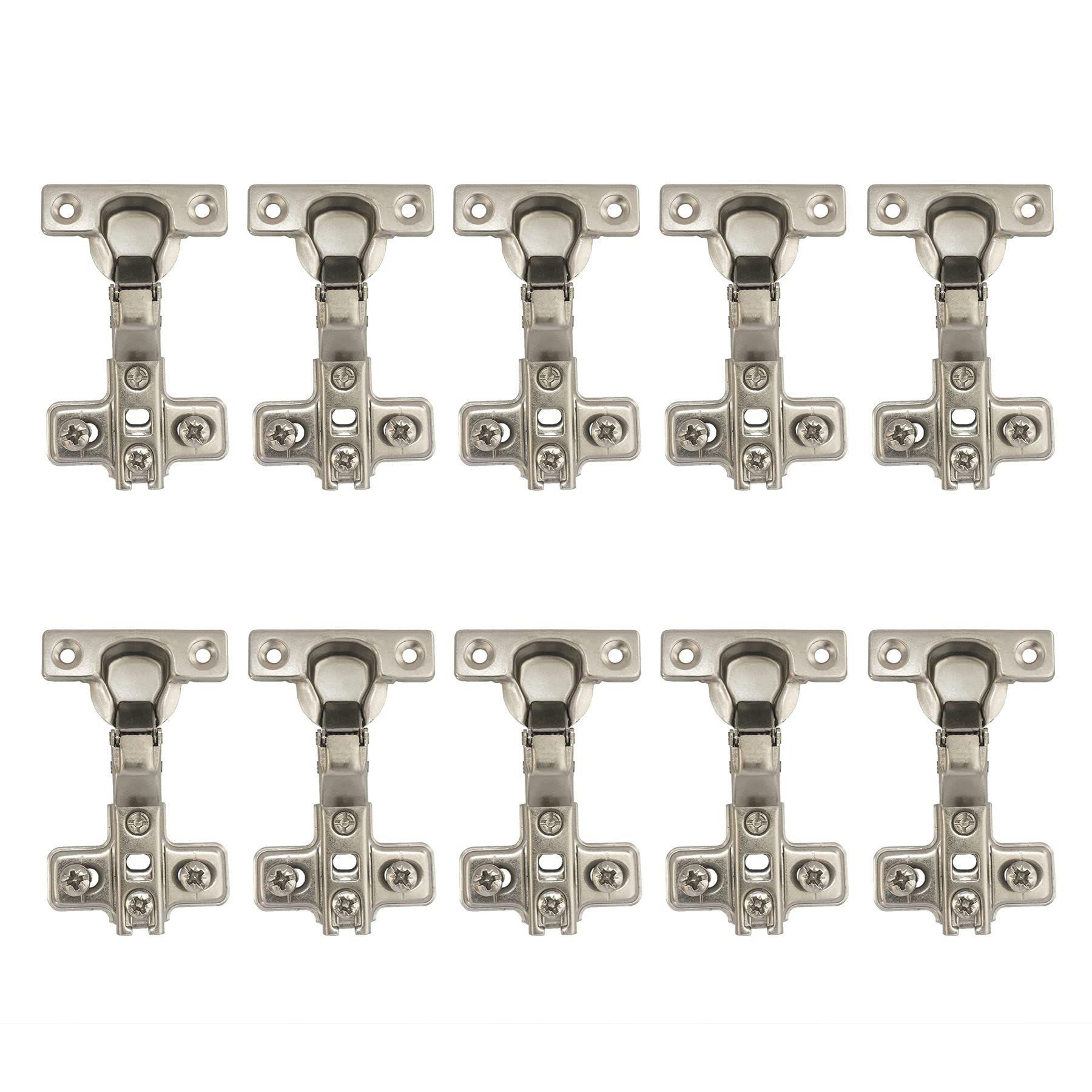 LIKERAINY 95 Degree Half Overlay Hinges 26mm Without Damper Slide on Assembly Kitchen Cabinet Cupboard Wardrobe Door Hinge Pack of 10