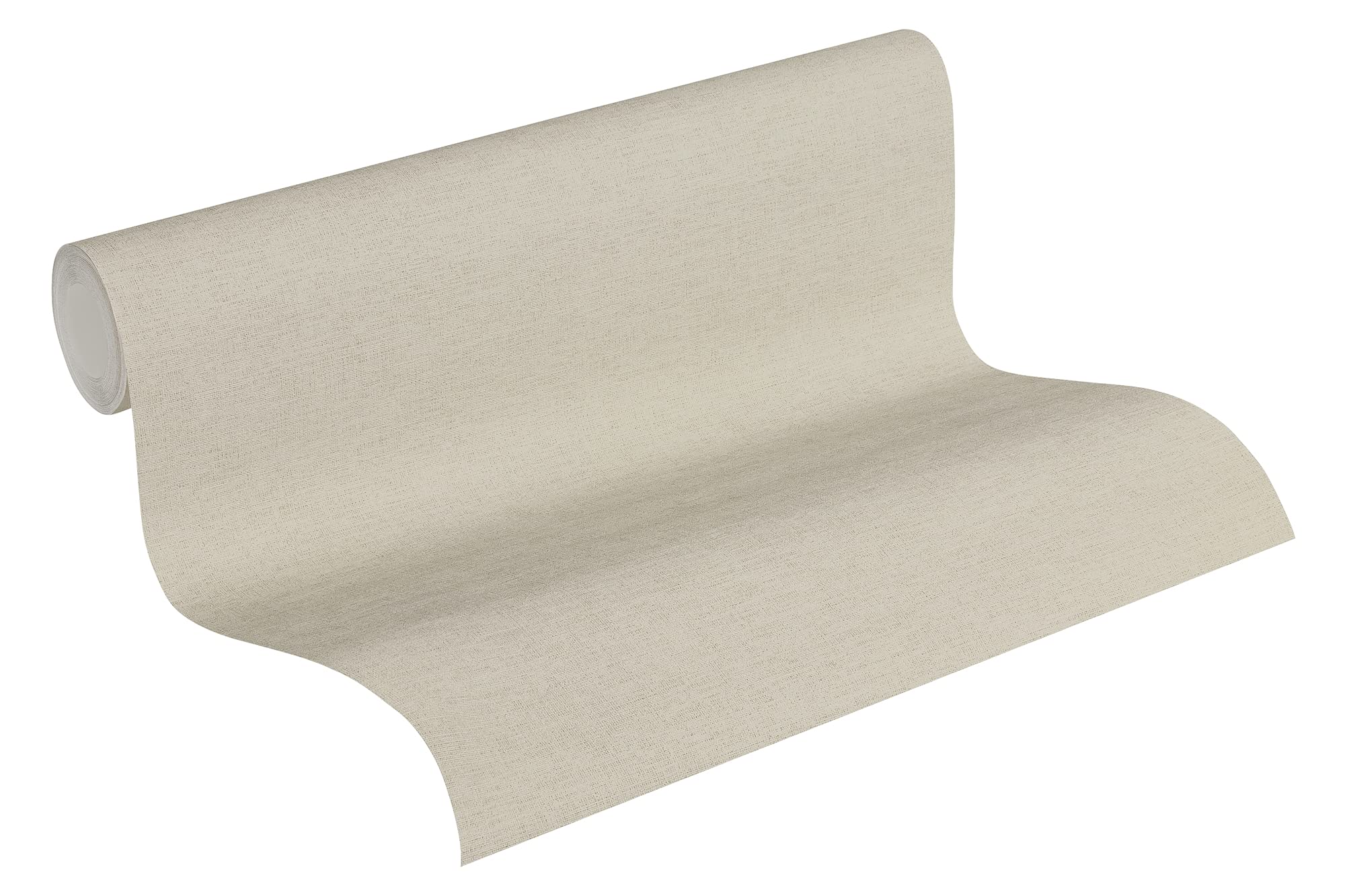 A.S. Création Plain Wallpaper Cuba Non-Woven 10.05 m x 0.53 m Beige Grey Made in Germany 371782 37178-2