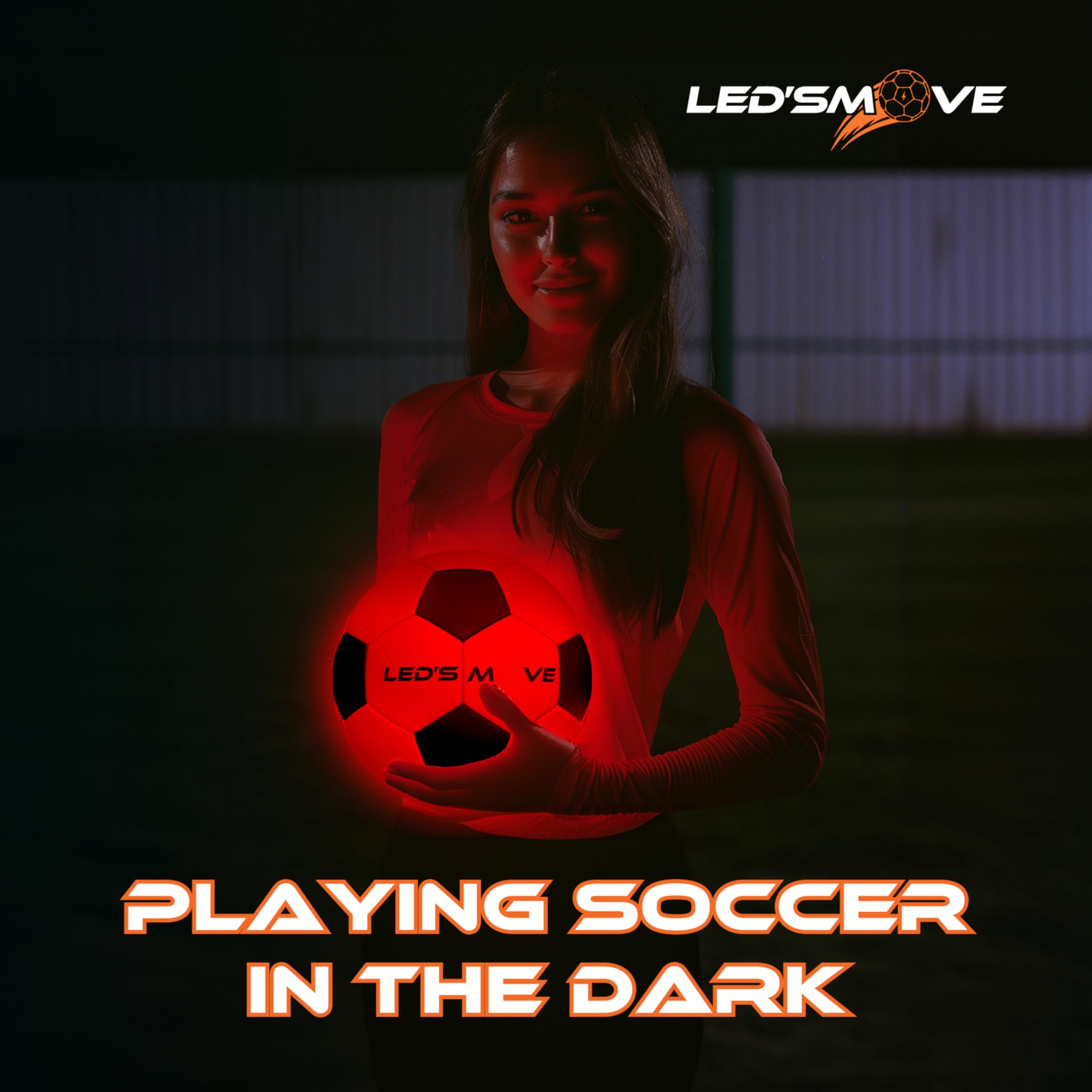 LED'S MOVE LS2 Leuchtfußball | Leuchtball mit Licht Größe 5 - Geeignet für Champions League Fußball Football Fans Liebhaber Geburtstagsgeschenk Fussball Football | LED-Fußball | LED Soccer Ball 4