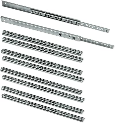 Emuca Set of 5 Pairs 10 Ball Slides 17mm x 278mm Zinc Drawer Sliders