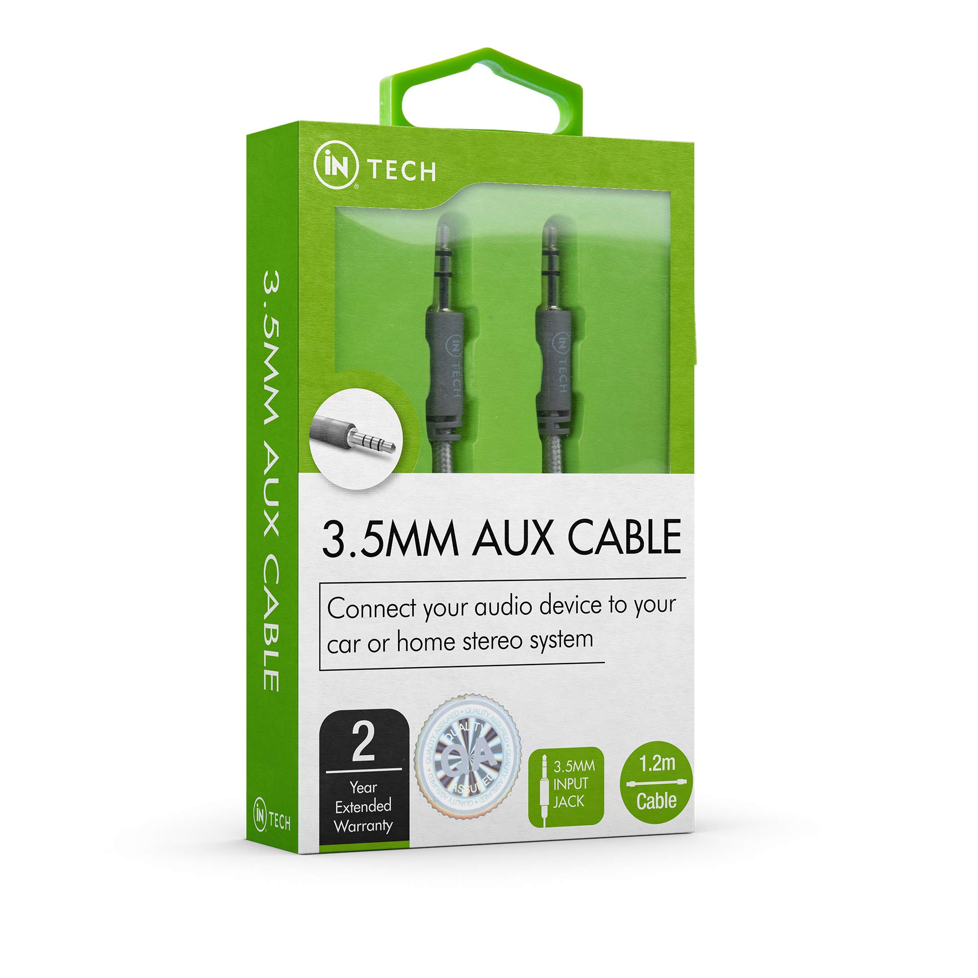 iN TECH 3.5mm Aux Cable 1.2m / 3.9 Ft Auxiliary Audio Cable for Home/Car Stereos and Compatible with All Standard 3.5mm Devices