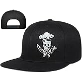 Flat Bill Hats for Men Embroidery Mens Snapback Hats Flat Brim Snap Back Skeleton Skull Hat