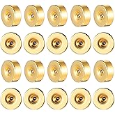 KFHENSOMR 20Pcs Stainless Steel Earring Backs 2mm Flat Earring Backs Screw on Studs Replacements Gold 20 Gauge(0.8mm) for Women Men Earrings Back Screw Studs Dainty Push Pin Cartilage Earrings