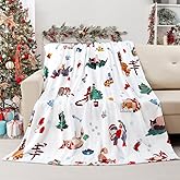 Rajahubri Christmas Throw Blanket Cute Christmas Cat Blanket Ultra Soft Flannel Fleece Blankets Winter Plush Fuzzy Warm Bed Blankets Xmas Holiday Decor for Couch Bed 50" X 60"
