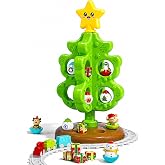 Surelect My First Christmas Tree Birthday Xmas Gifts for Little Kids | Montessori Christmas Decoration Toy with Ornaments, Mini Train Set, Roly Poly Toys, Finger Puppets for Toddler