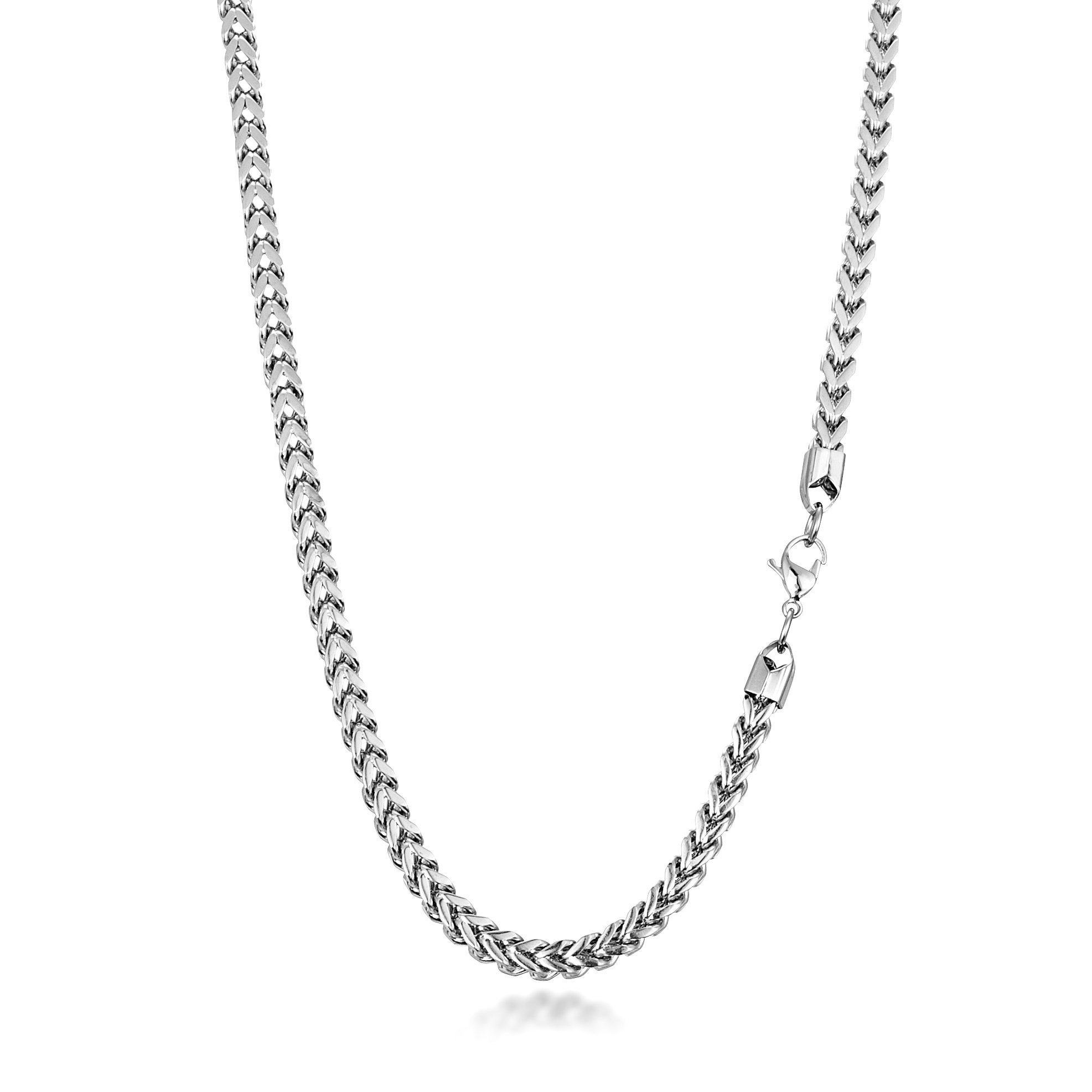 KEZEF Stainless Steel Franco Chain Necklace or Bracelet 6mm Wheat