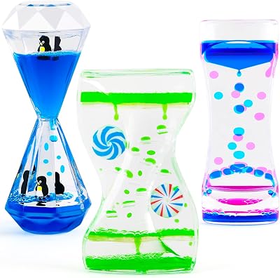 DINORUN Sensory Liquid Timer Set of 3 Relaxation Lamps for Autism Stress Relief