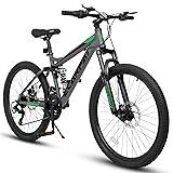 Ecarpat Mountain Bike 24 Inch Wheel, Dual Full