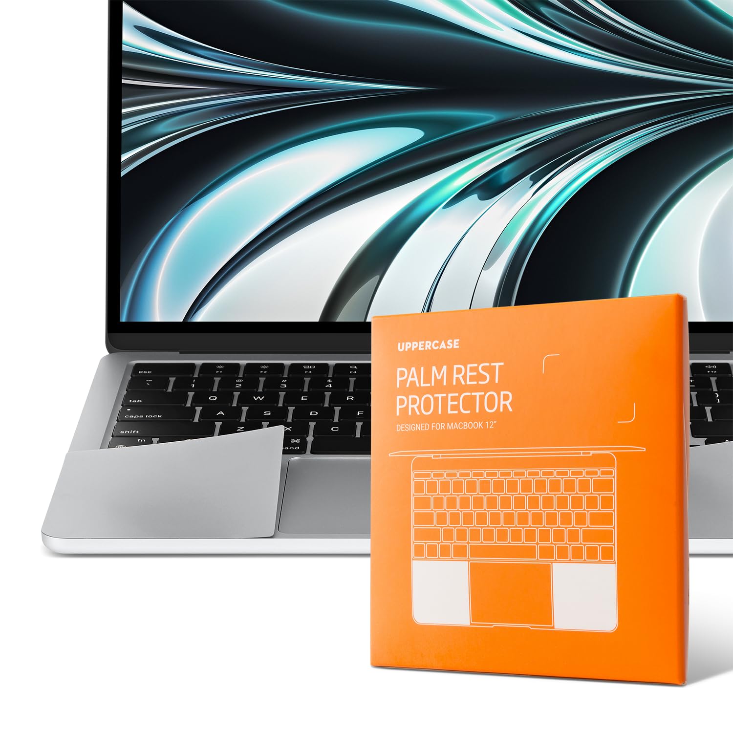 UPPERCASE GhostShield Premium Palm Rest Protector Skin Cover Set, Scratches and Wear Protection, Compatible with MacBook Air 15" 2025 2024 2023 with M4/M3/M2, A3241 A3114 A2941, Silver