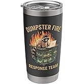 Dumpster Fire Response Team Funny Raccoon Meme Humor Stainless Steel Insulated Tumbler