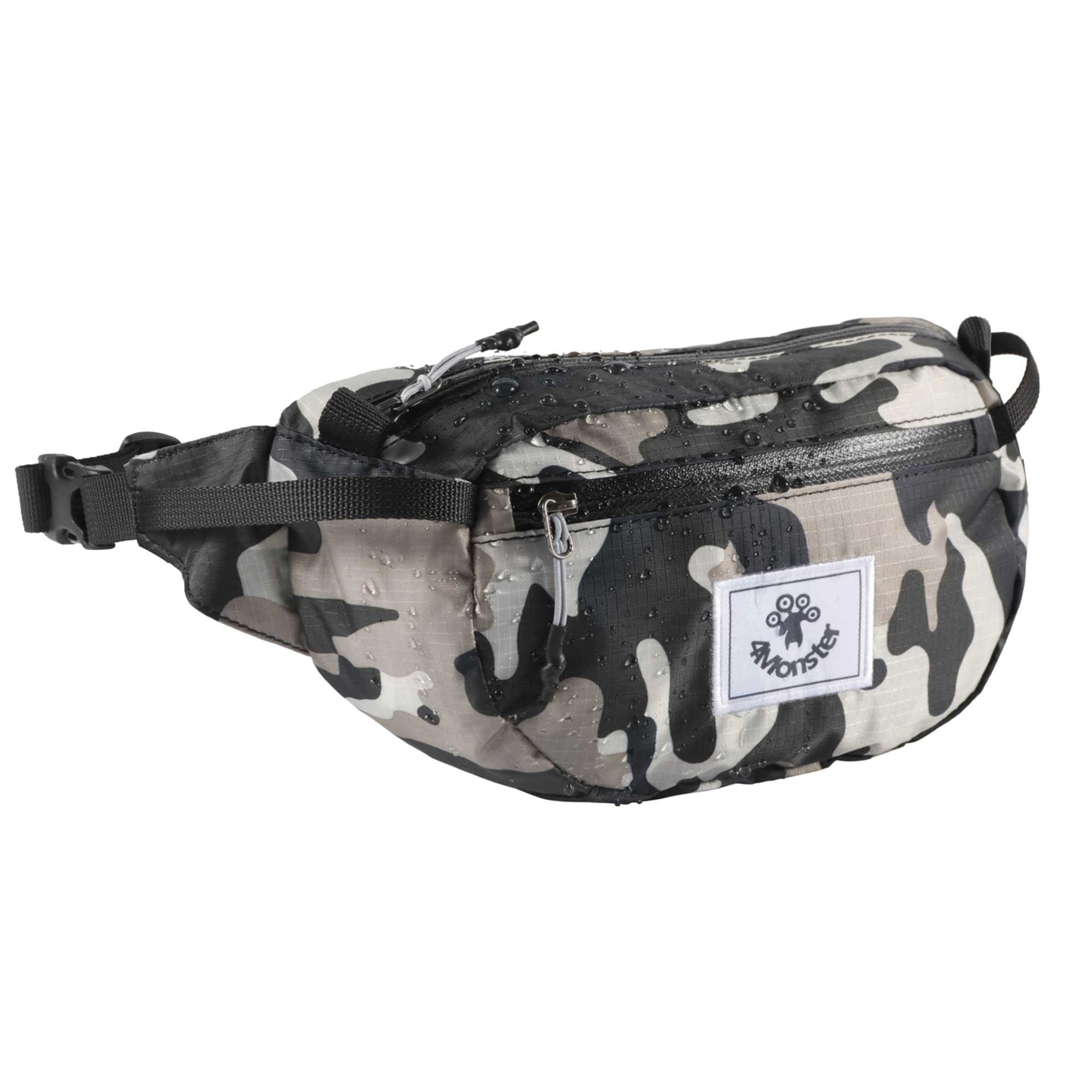 4Monster Foldable Waist Bag with Adjustable Strap, Portable Bum Bag Super Lightweight, Water Resistant Fanny Pack for Men Women Outdoor Hiking Running Travel Camping Sport