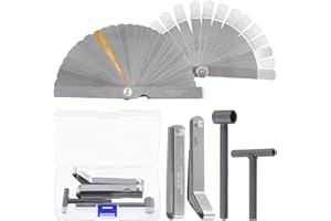 Swpeet 4Pcs Adjusting Valves Tools Set, Motorcycle Engine Valve Screw Adjusting, Include Square Hole Tool, Hexagonal Hole Tool, Straight Feeler Gauge and Offset Feeler Gauge(Metric and Imperial)