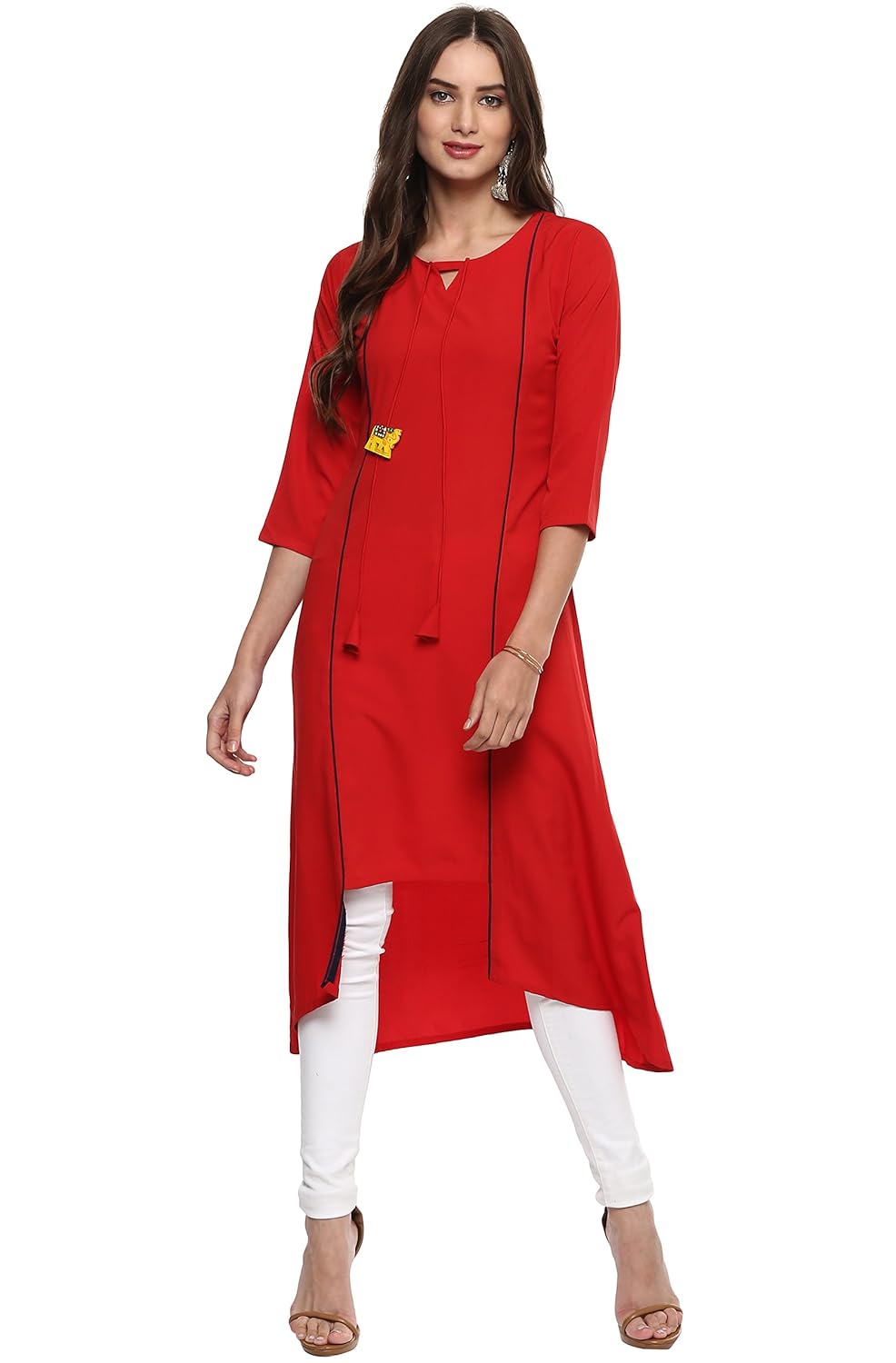 janasya women's polyester crepe kurta