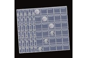MUDOR Coin Pocket Pages, PVC-Free Coin Sleeves - 30-Pocket Sheets for Binders