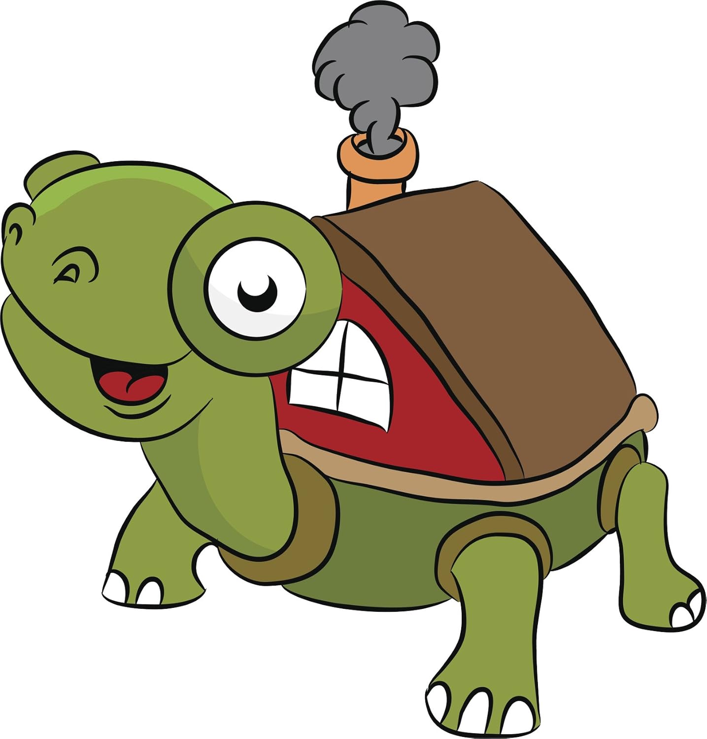 Amazon Com Cute Derpy Turtle With Shell Home House Cartoon Vinyl Decal Sticker 8 Wide Automotive