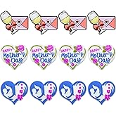 WOZADU 12 PCS Silicone Focal Beads for Pens Characters Beads for Keychain Making Silicone Bead Bulk for Jewelry Making Bracelet Necklace Handmade Crafts(Mother's Day)