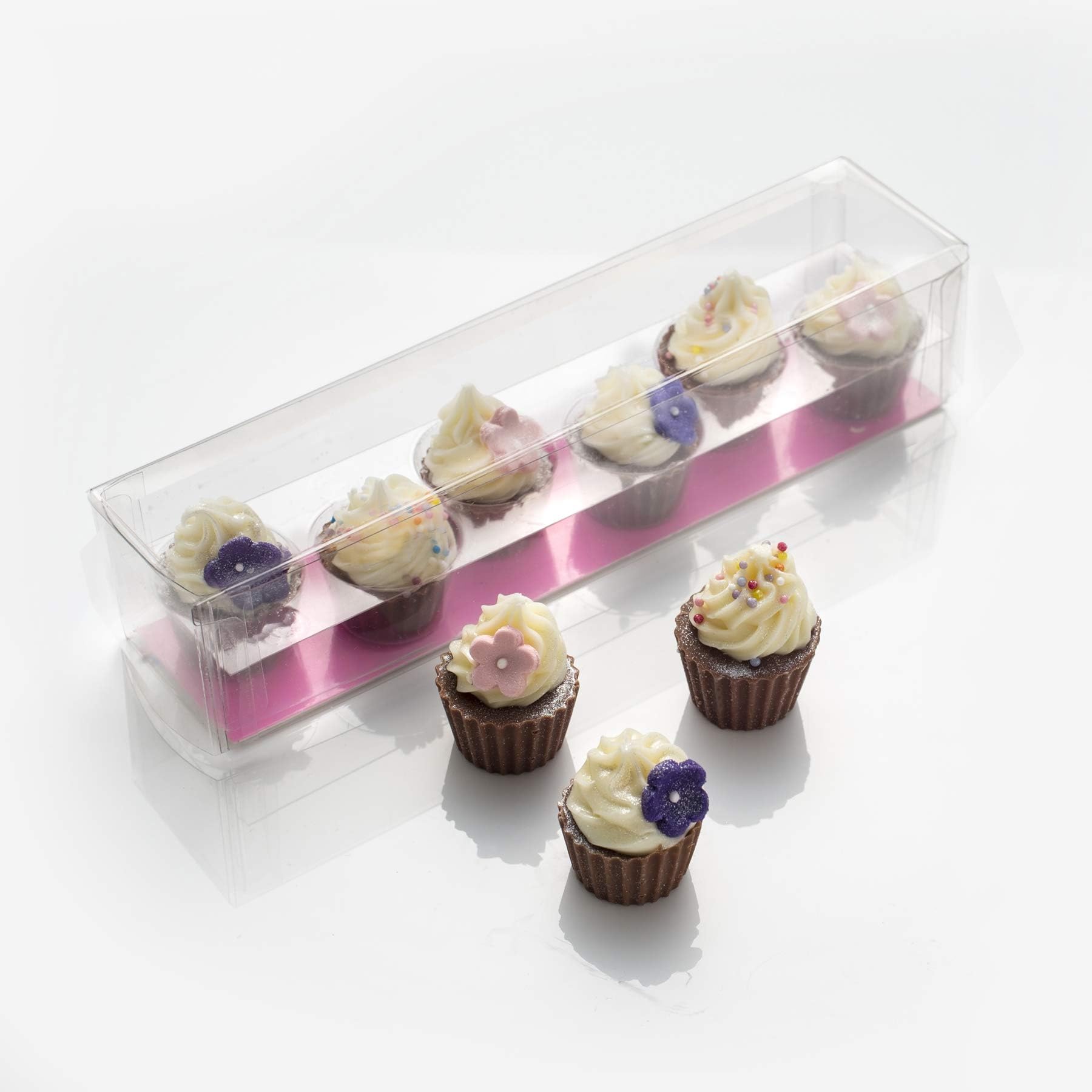 Mini Chocolate Flower Cupcakes