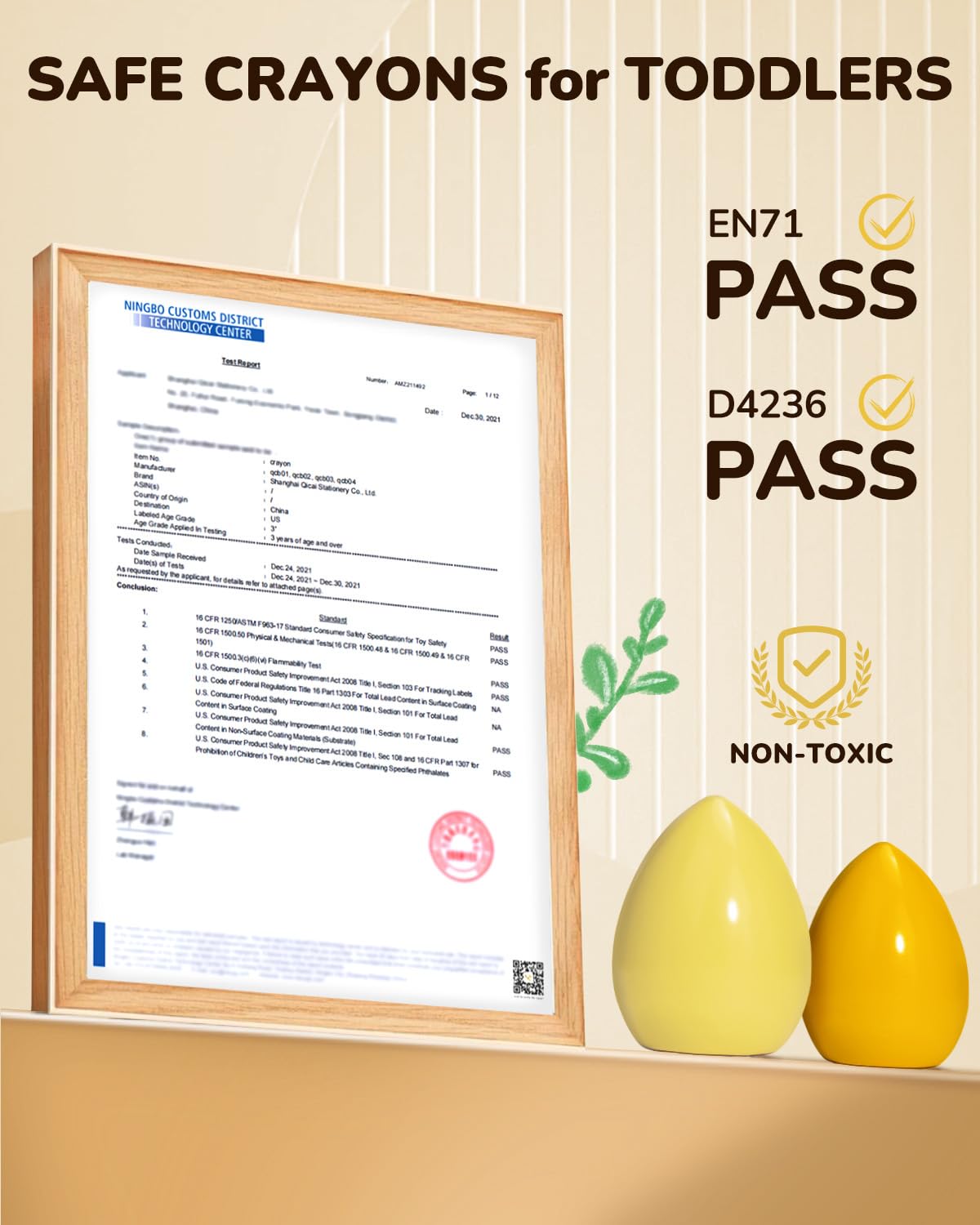 6 Colors Egg Crayons for kids, Palm-Grasp Non Toxic Jumbo Washable Crayons for Kids, Fat Brain Toys for Art Supplies and Perfect Gifts for Boys and Girls