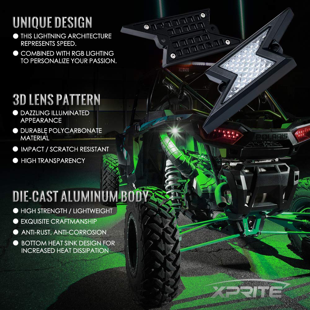 Xprite 8pc RGB LED Rock Lights with Wireless Remote Control Flashing Z