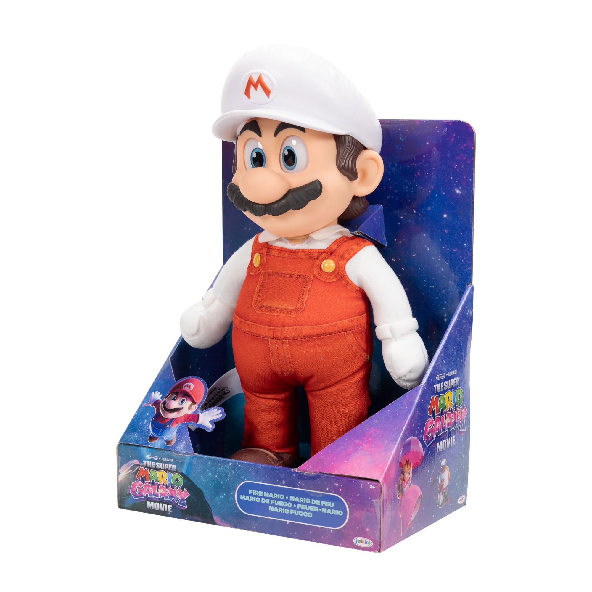 „Super Mario Galaxy“-Film: Bewegliches „Fire Mario“-Plüschtier, 35 cm, offiziell lizenziert von Jakks Pacific, Stofftier mit beweglichem Kopf, Nintendo-Sammlerstück, ab 3 Jahren 8