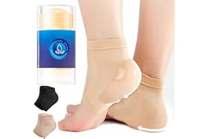 CAPALEN Moisturizing Socks for Cracked Heel Treatment，Heel Magic for Dry Skin or Rough Heels， with Shea Butter & Vitamin E,Lotion Silicone Toeless Socks, Comes with Heel Cream for Healthy Feet