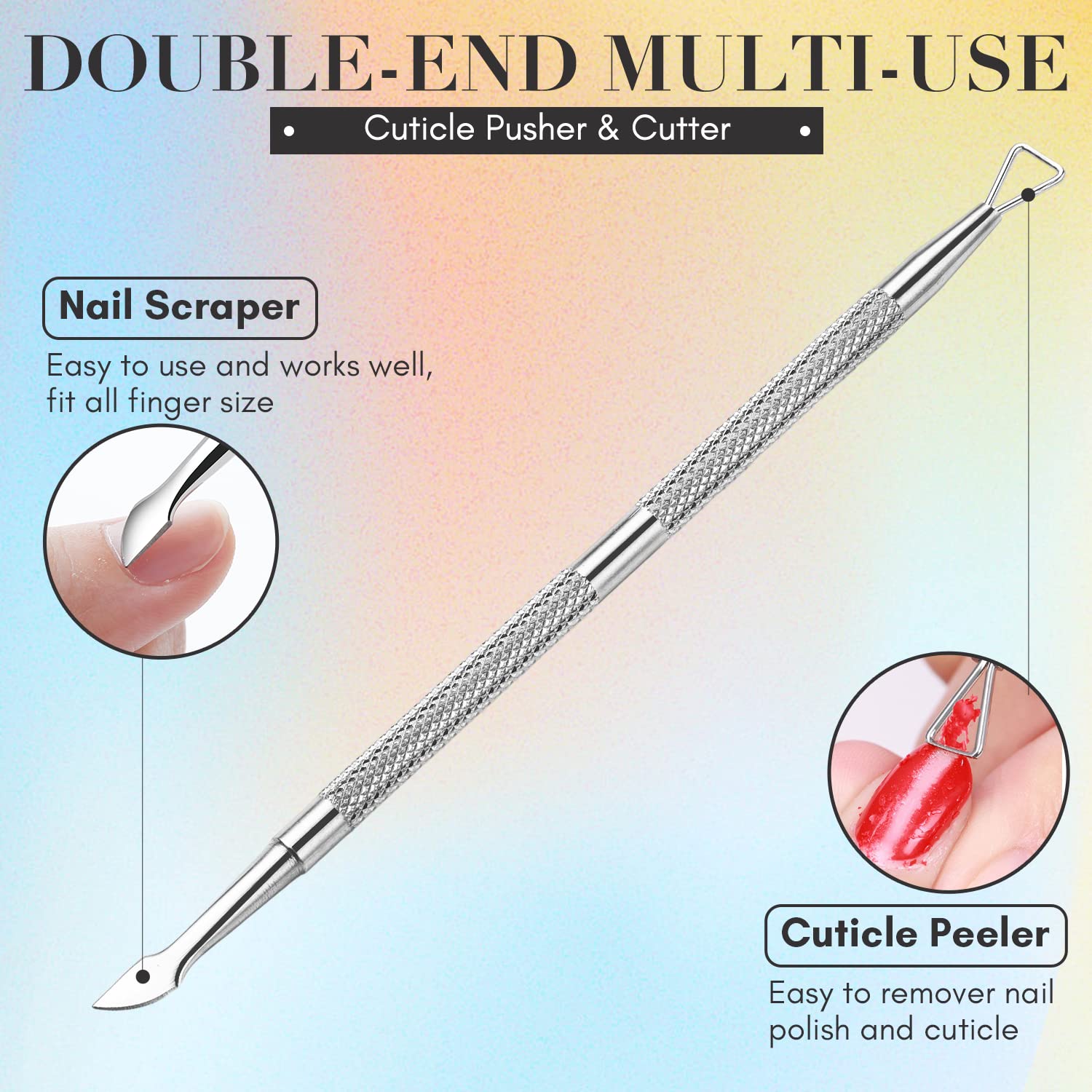 Makartt Nail Polish Nail Gel Remover Soak Off Gel Nail Polish Remover Foil Wraps 200pcs with Larger Cotton Pad 1 pcs Cuticle Pusher Valentine's Day Gift, R-01 - Image 6